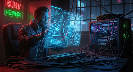 Ilustrasi seseorang mengendalikan AI dengan efisien